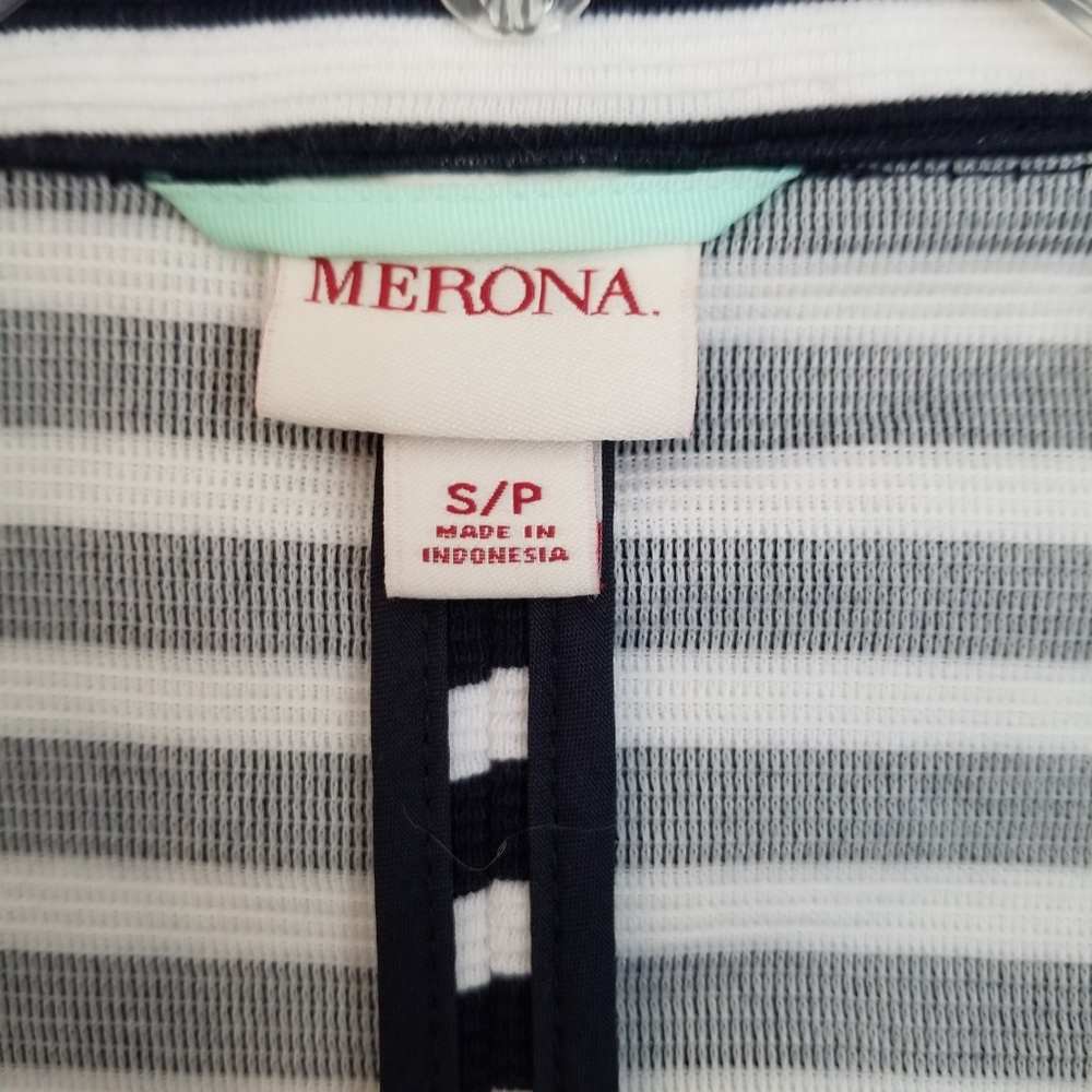 Merona Navy Striped Blazer, size small - Picture 2 of 8
